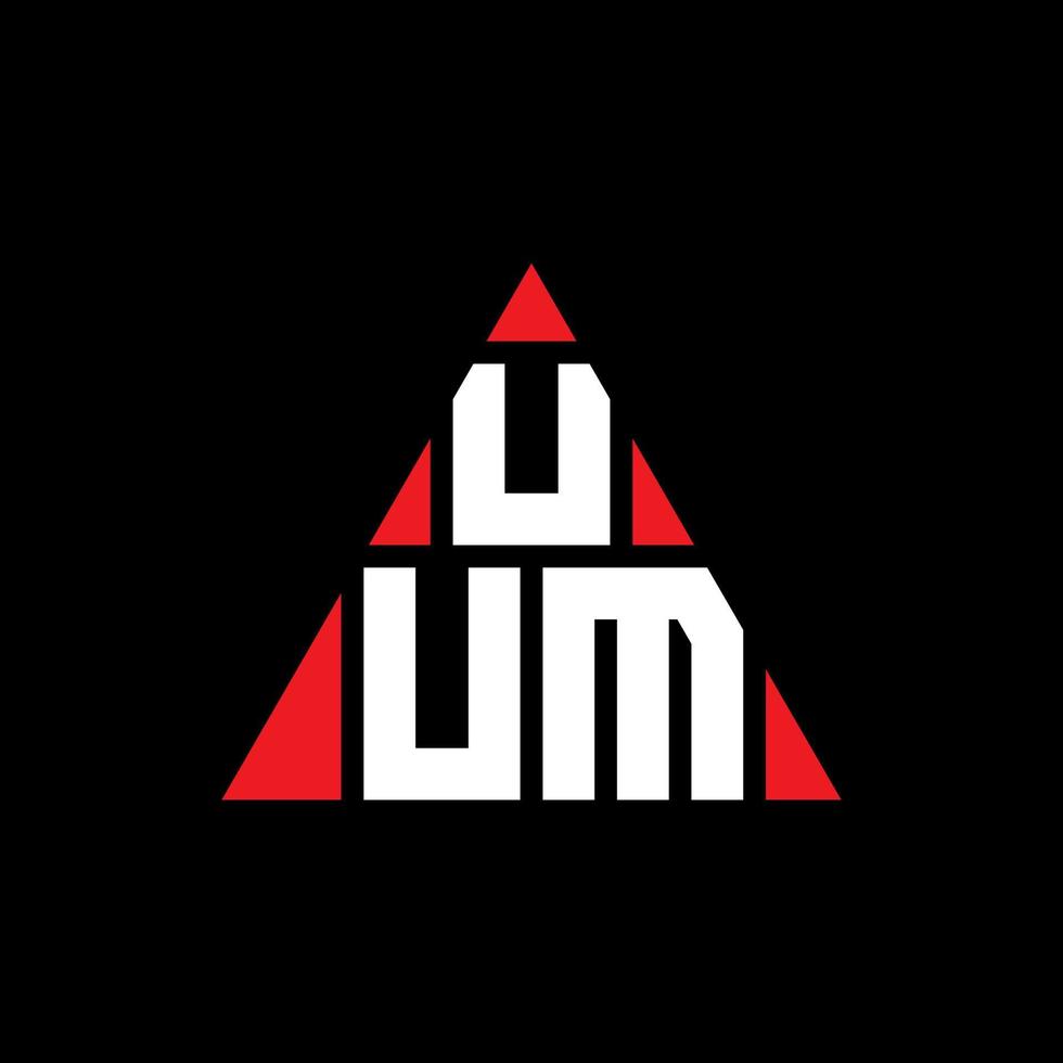 uum diseño de logotipo de letra triangular con forma de triángulo. monograma de diseño del logotipo del triángulo uum. plantilla de logotipo de vector de triángulo uum con color rojo. logotipo triangular uum logotipo simple, elegante y lujoso.