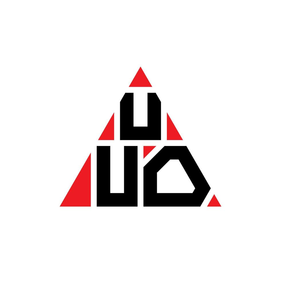 diseño de logotipo de letra triangular uuo con forma de triángulo. monograma de diseño del logotipo del triángulo uuo. plantilla de logotipo de vector de triángulo uuo con color rojo. logotipo triangular uuo logotipo simple, elegante y lujoso.