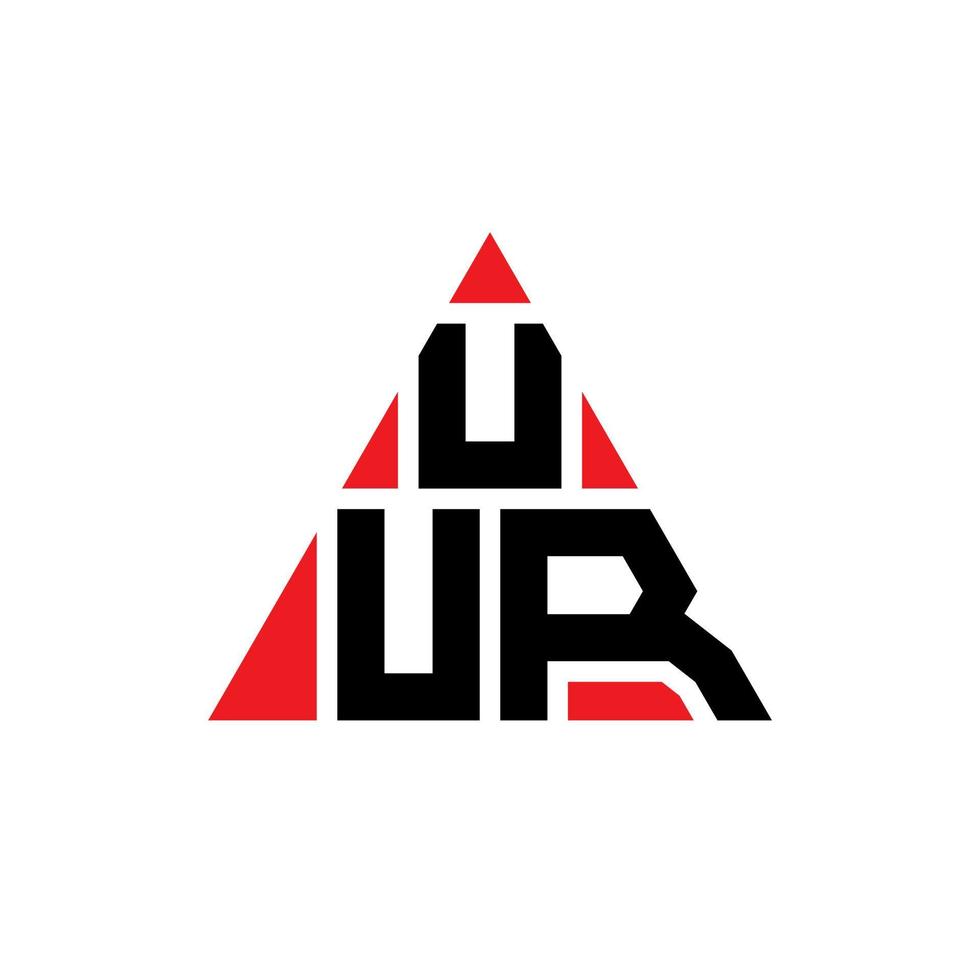 uur diseño de logotipo de letra triangular con forma de triángulo. monograma de diseño del logotipo del triángulo uur. uur plantilla de logotipo de vector de triángulo con color rojo. uur logotipo triangular logotipo simple, elegante y lujoso.