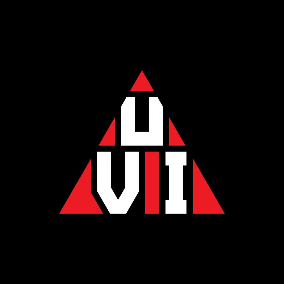 diseño de logotipo de letra triangular uvi con forma de triángulo. monograma de diseño del logotipo del triángulo uvi. plantilla de logotipo de vector de triángulo uvi con color rojo. logo triangular uvi logo simple, elegante y lujoso.