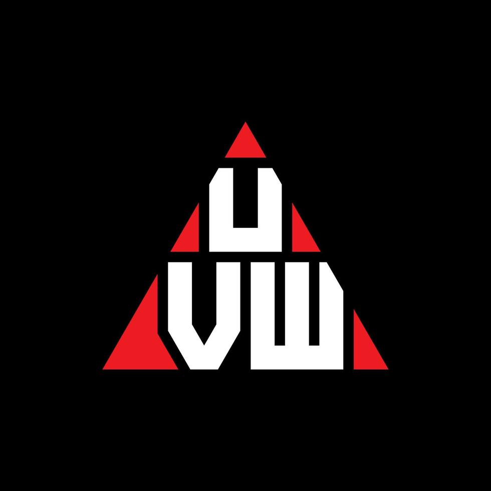 UVW triangle letter logo design with triangle shape. UVW triangle logo design monogram. UVW triangle vector logo template with red color. UVW triangular logo Simple, Elegant, and Luxurious Logo.