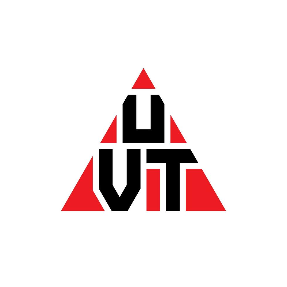 diseño de logotipo de letra triangular uvt con forma de triángulo. monograma de diseño de logotipo de triángulo uvt. plantilla de logotipo de vector de triángulo uvt con color rojo. logotipo triangular uvt logotipo simple, elegante y lujoso.