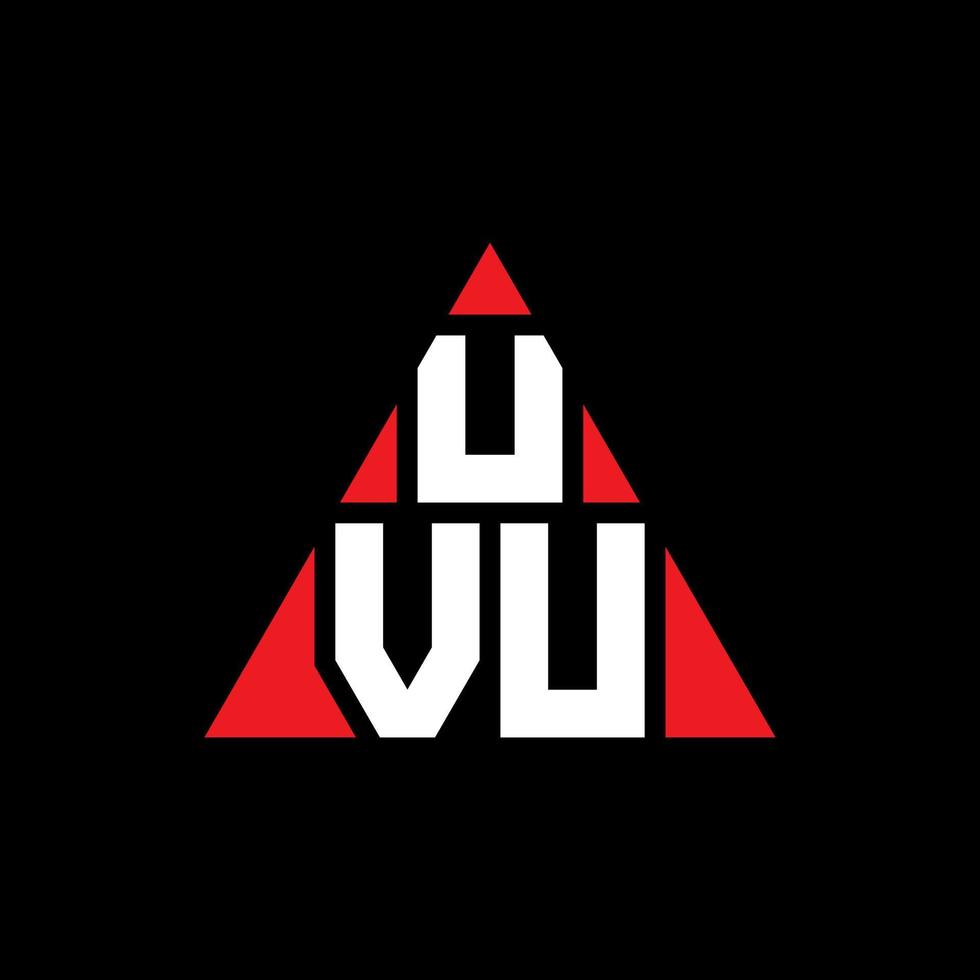 diseño de logotipo de letra triangular uvu con forma de triángulo. monograma de diseño del logotipo del triángulo uvu. plantilla de logotipo de vector de triángulo uvu con color rojo. logotipo triangular uvu logotipo simple, elegante y lujoso.