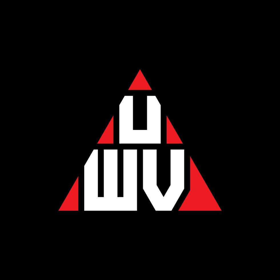 diseño de logotipo de letra triangular uwv con forma de triángulo. monograma de diseño de logotipo de triángulo uwv. plantilla de logotipo de vector de triángulo uwv con color rojo. logotipo triangular uwv logotipo simple, elegante y lujoso.