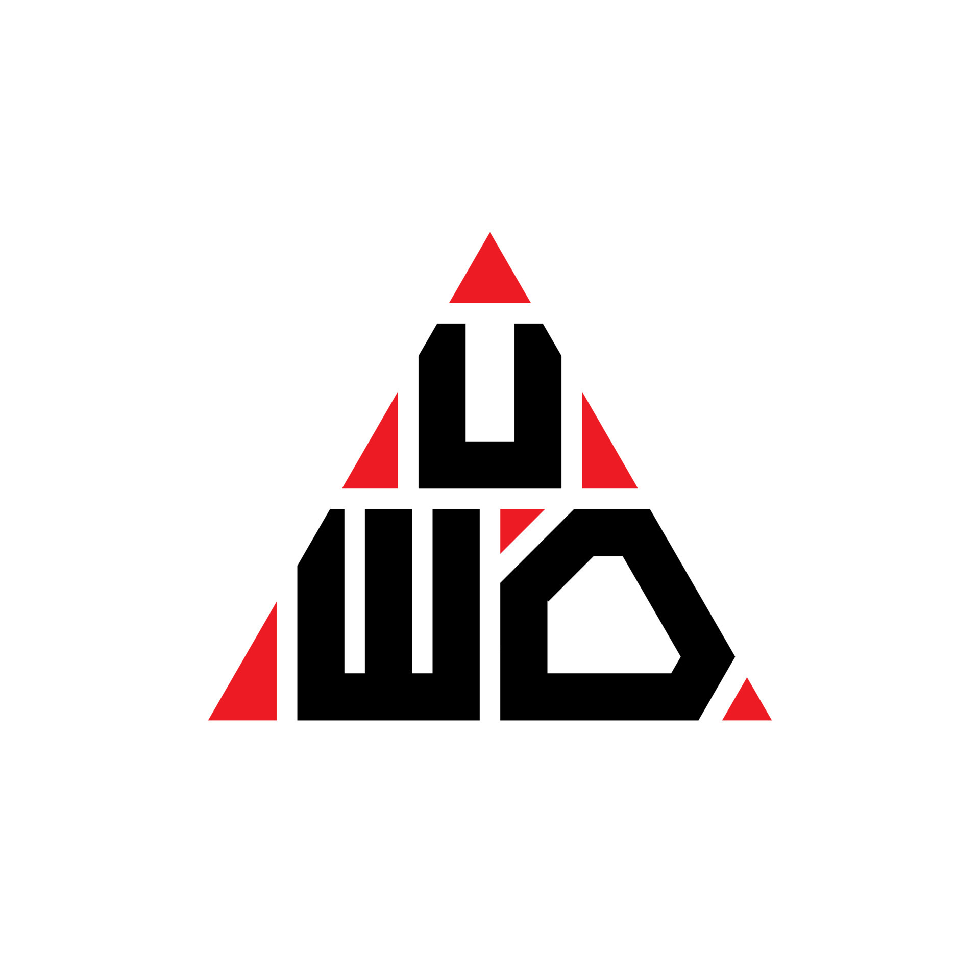 diseño de logotipo de letra triangular uwo con forma de triángulo