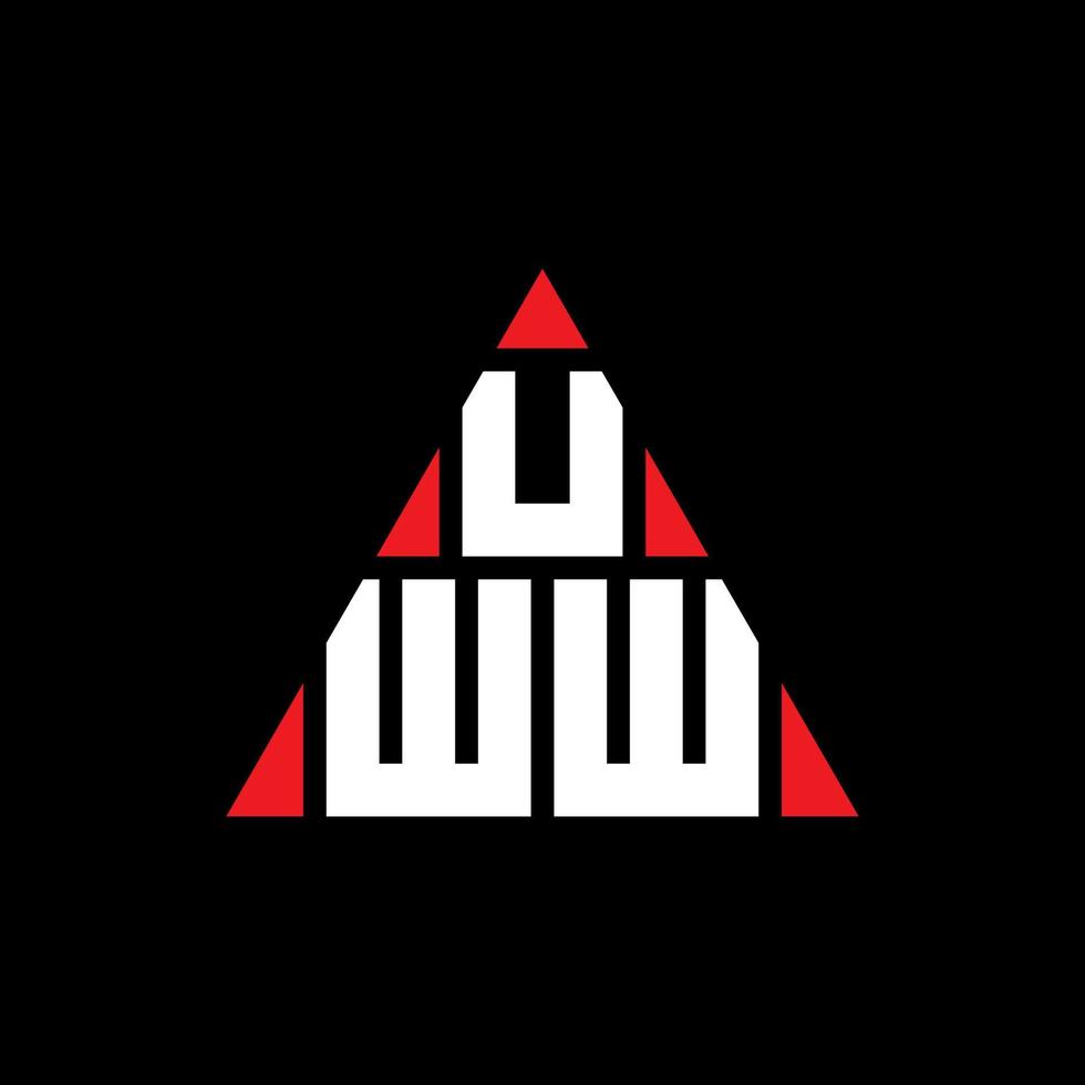 uww diseño de logotipo de letra triangular con forma de triángulo. monograma de diseño de logotipo de triángulo uww. plantilla de logotipo de vector de triángulo uww con color rojo. logotipo triangular uww logotipo simple, elegante y lujoso.