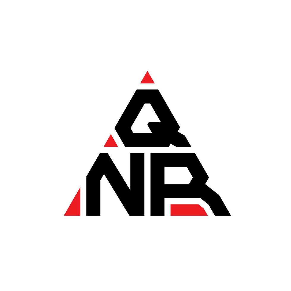 QNR triangle letter logo design with triangle shape. QNR triangle logo design monogram. QNR triangle vector logo template with red color. QNR triangular logo Simple, Elegant, and Luxurious Logo.