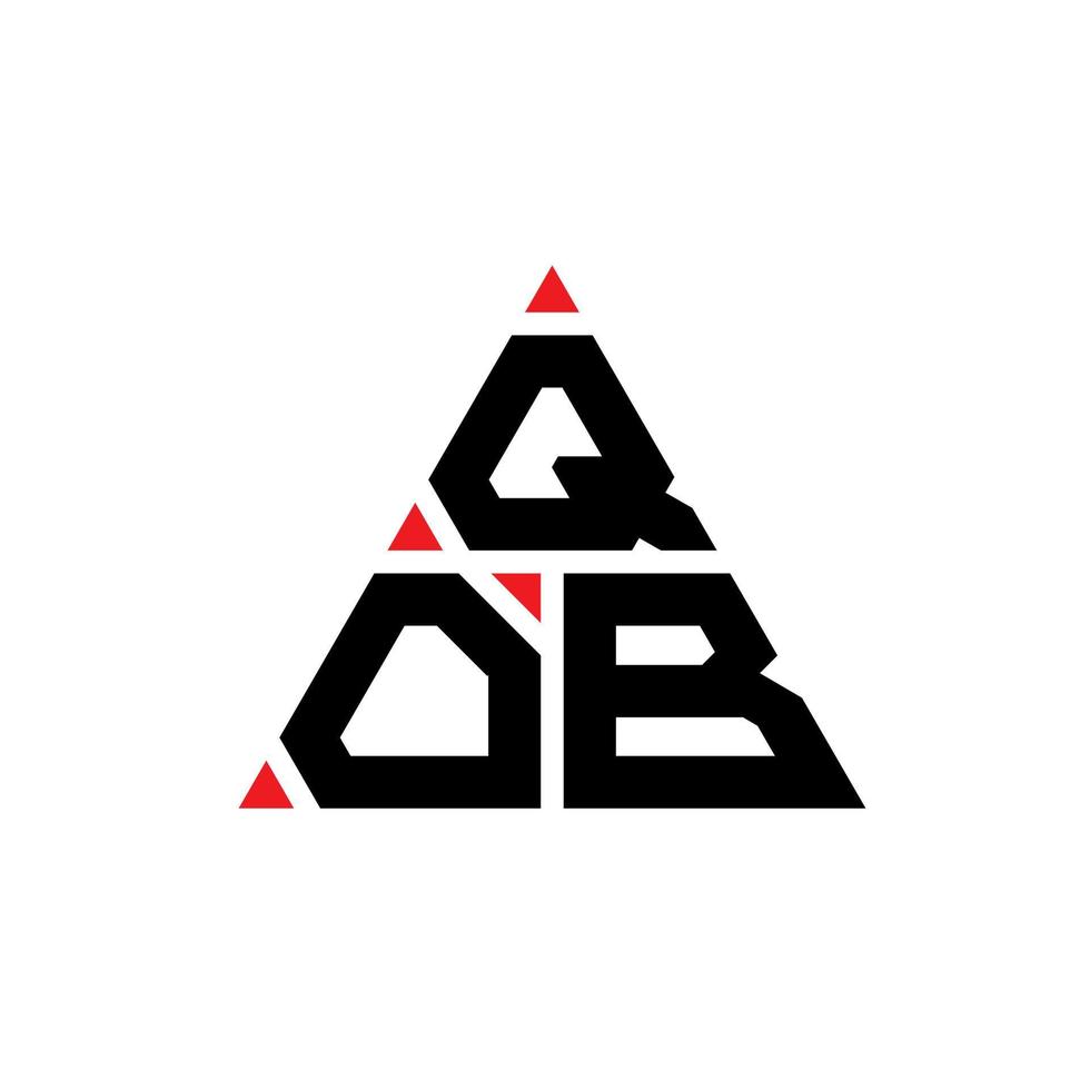 diseño de logotipo de letra triangular qob con forma de triángulo. monograma de diseño del logotipo del triángulo qob. plantilla de logotipo de vector de triángulo qob con color rojo. logotipo triangular qob logotipo simple, elegante y lujoso.