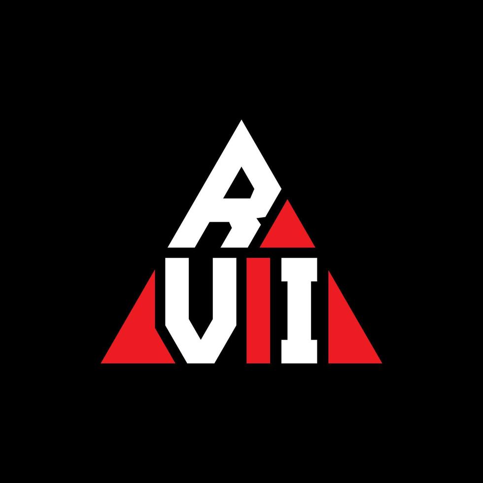 RVI triangle letter logo design with triangle shape. RVI triangle logo design monogram. RVI triangle vector logo template with red color. RVI triangular logo Simple, Elegant, and Luxurious Logo.