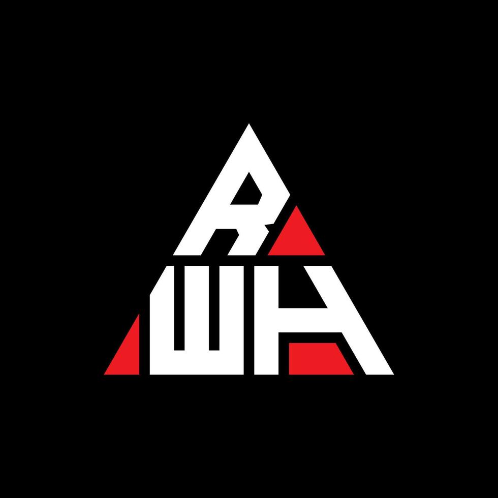 diseño de logotipo de letra triangular rwh con forma de triángulo. monograma de diseño de logotipo de triángulo rwh. plantilla de logotipo de vector de triángulo rwh con color rojo. logotipo triangular rwh logotipo simple, elegante y lujoso.