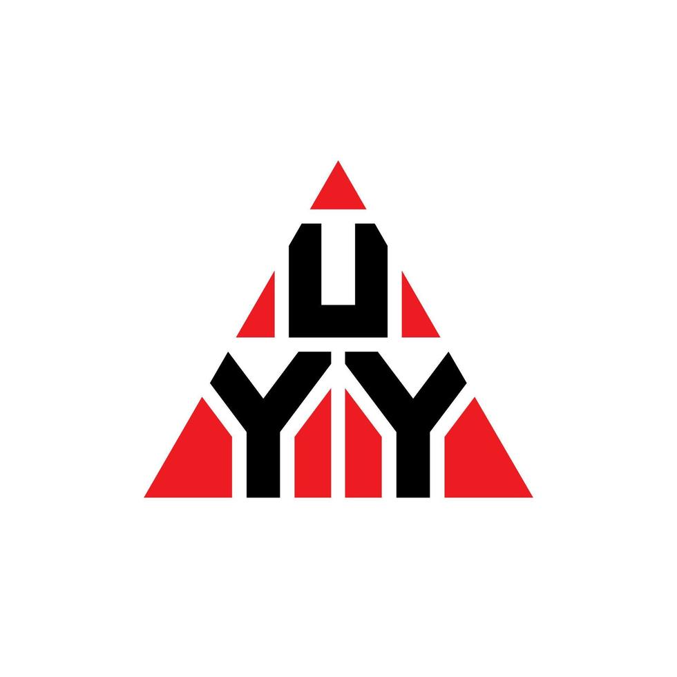 uyy diseño de logotipo de letra triangular con forma de triángulo. monograma de diseño de logotipo de triángulo uyy. plantilla de logotipo de vector de triángulo uyy con color rojo. logotipo triangular uyy logotipo simple, elegante y lujoso.