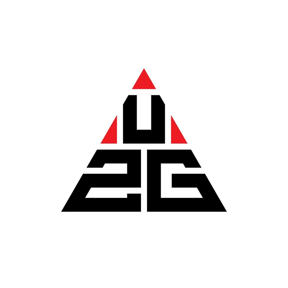 diseño de logotipo de letra triangular uzg con forma de triángulo. monograma de diseño del logotipo del triángulo uzg. plantilla de logotipo de vector de triángulo uzg con color rojo. logotipo triangular uzg logotipo simple, elegante y lujoso.