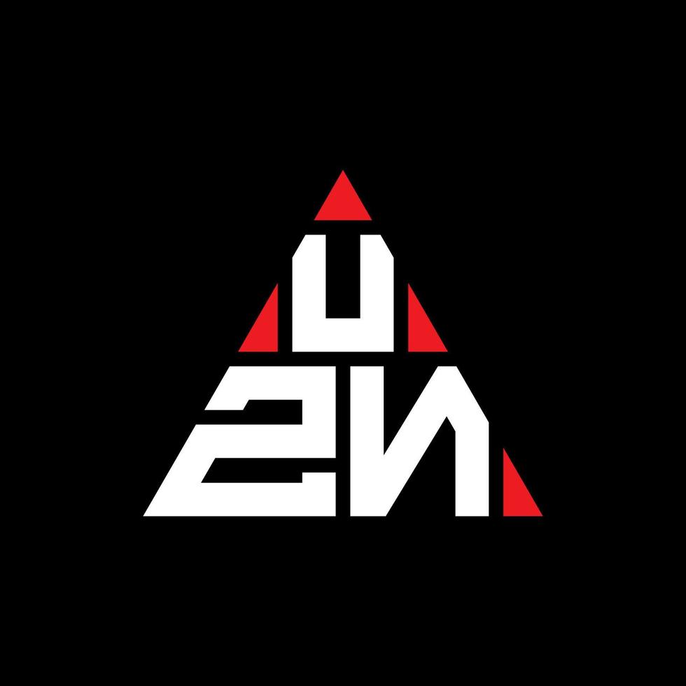 diseño de logotipo de letra de triángulo uzn con forma de triángulo. monograma de diseño del logotipo del triángulo uzn. plantilla de logotipo de vector de triángulo uzn con color rojo. logotipo triangular uzn logotipo simple, elegante y lujoso.