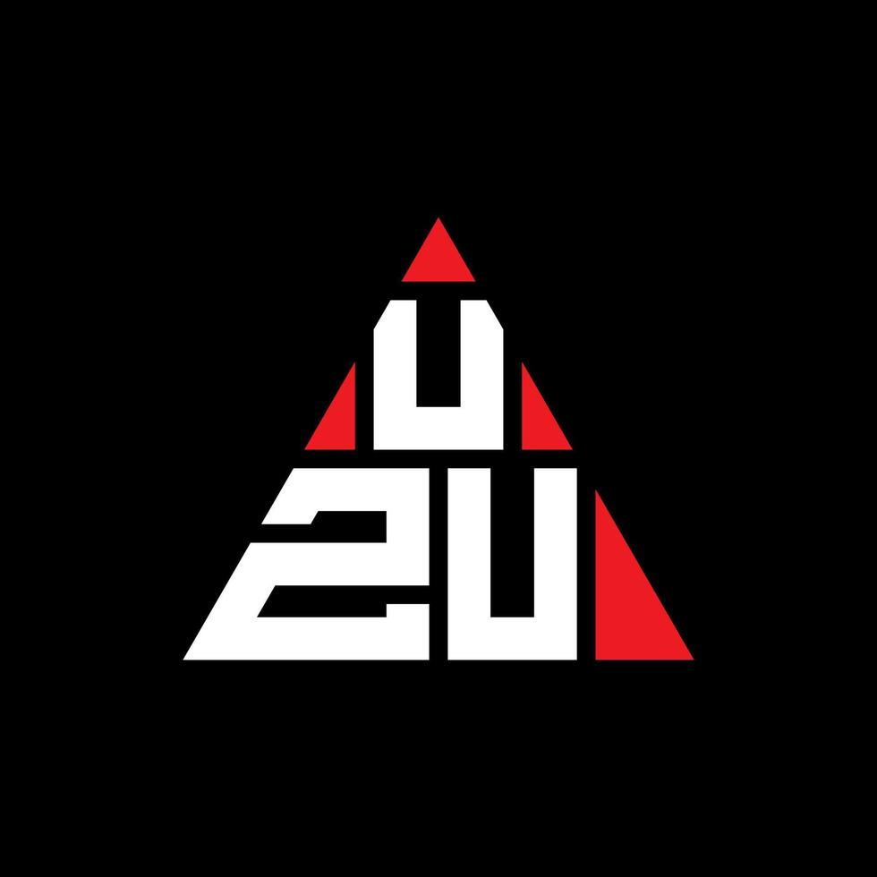 diseño de logotipo de letra triangular uzu con forma de triángulo. monograma de diseño del logotipo del triángulo uzu. plantilla de logotipo de vector de triángulo uzu con color rojo. logotipo triangular uzu logotipo simple, elegante y lujoso.
