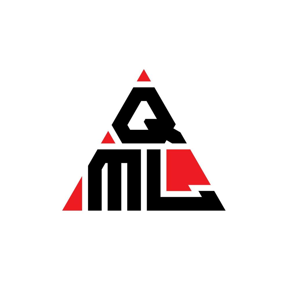 diseño de logotipo de letra triangular qml con forma de triángulo. monograma de diseño de logotipo de triángulo qml. plantilla de logotipo de vector de triángulo qml con color rojo. logotipo triangular qml logotipo simple, elegante y lujoso.