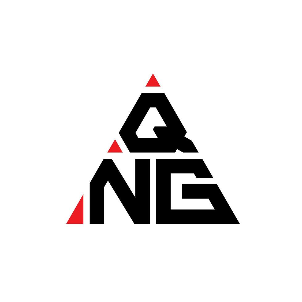 qng diseño de logotipo de letra triangular con forma de triángulo. monograma de diseño de logotipo de triángulo qng. plantilla de logotipo de vector de triángulo qng con color rojo. logotipo triangular qng logotipo simple, elegante y lujoso.