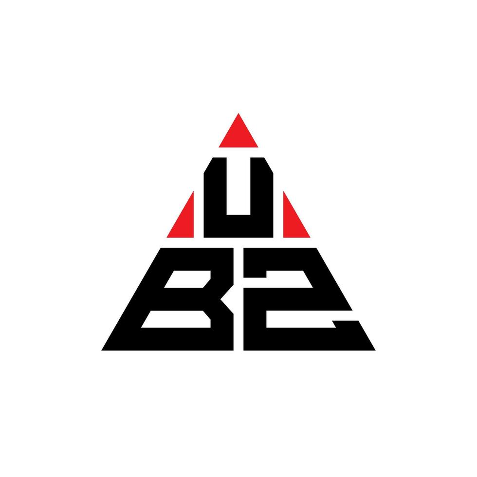 diseño de logotipo de letra triangular ubz con forma de triángulo. monograma de diseño del logotipo del triángulo ubz. plantilla de logotipo de vector de triángulo ubz con color rojo. logotipo triangular ubz logotipo simple, elegante y lujoso.