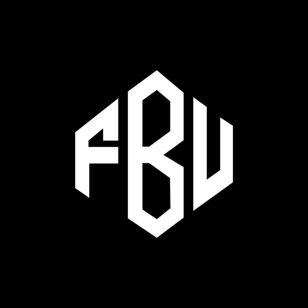 FBU letter logo design with polygon shape. FBU polygon and cube shape logo design. FBU hexagon vector logo template white and black colors. FBU monogram, business and real estate logo.