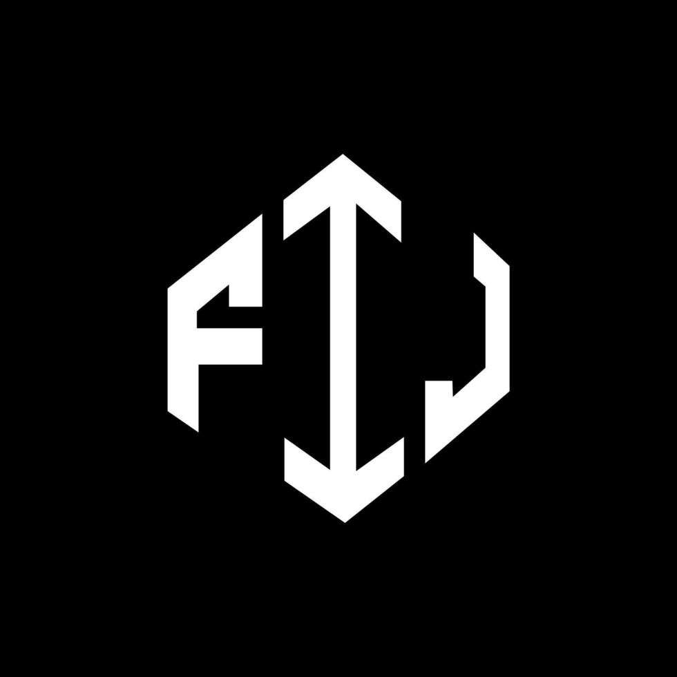 diseño de logotipo de letra fij con forma de polígono. fij polígono y diseño de logotipo en forma de cubo. fij hexágono vector logo plantilla colores blanco y negro. monograma fij, logotipo comercial e inmobiliario.