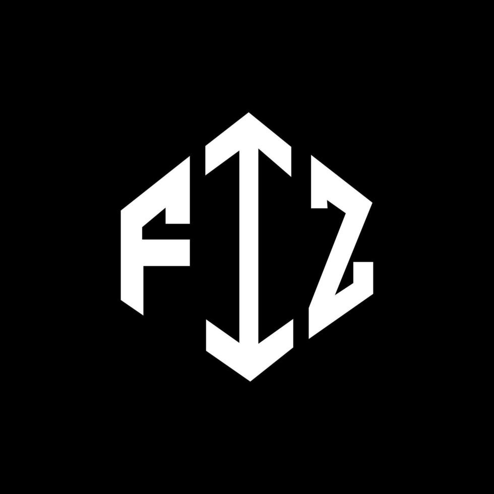 diseño de logotipo de letra fiz con forma de polígono. diseño de logotipo en forma de cubo y polígono fiz. fiz hexagon vector logo plantilla colores blanco y negro. monograma fiz, logotipo comercial e inmobiliario.