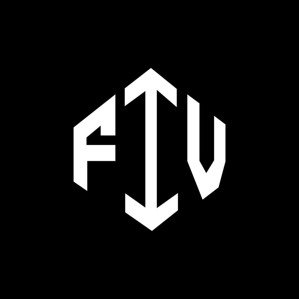 diseño de logotipo de letra fiv con forma de polígono. diseño de logotipo en forma de cubo y polígono fiv. fiv hexágono vector logo plantilla colores blanco y negro. fiv monograma, logotipo comercial e inmobiliario.