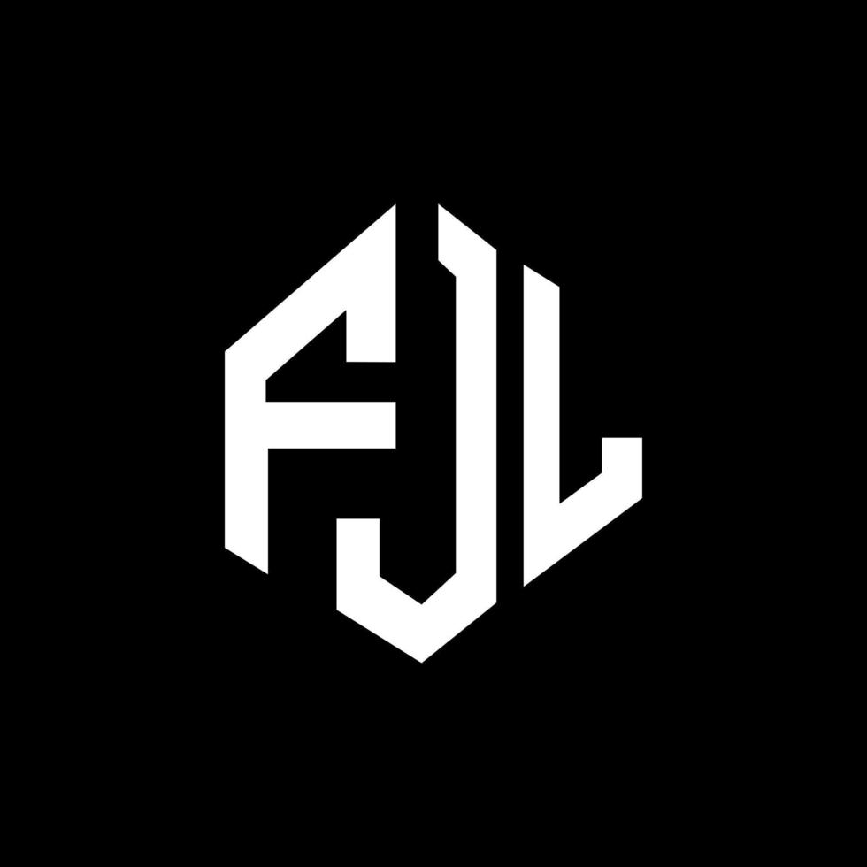 FJL letter logo design with polygon shape. FJL polygon and cube shape logo design. FJL hexagon vector logo template white and black colors. FJL monogram, business and real estate logo.
