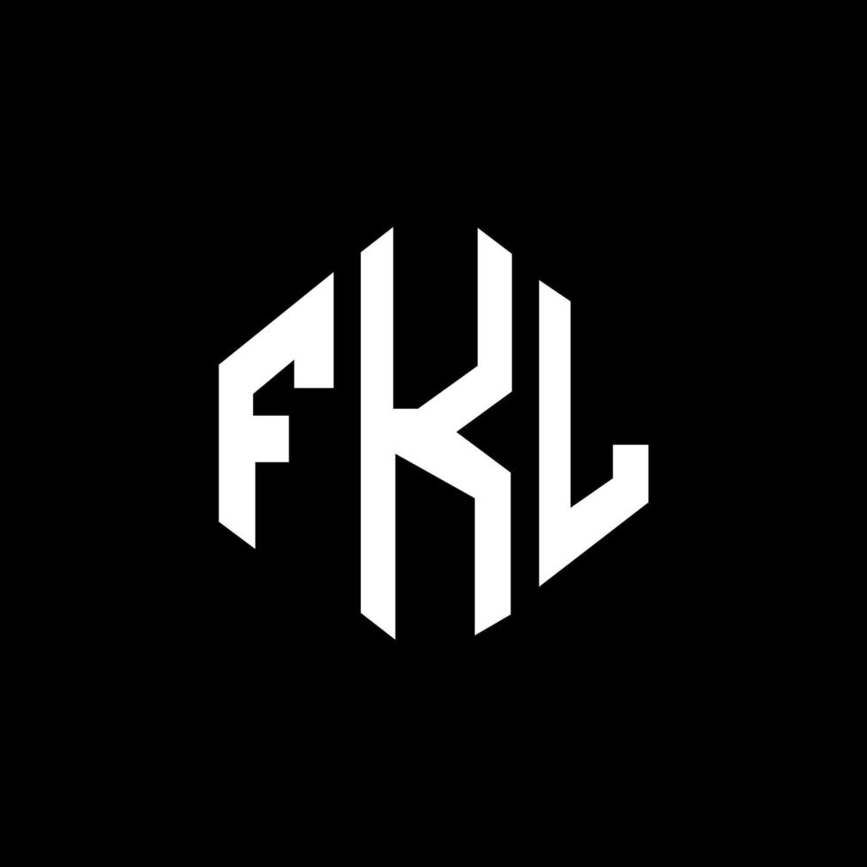 FKL letter logo design with polygon shape. FKL polygon and cube shape logo design. FKL hexagon vector logo template white and black colors. FKL monogram, business and real estate logo.