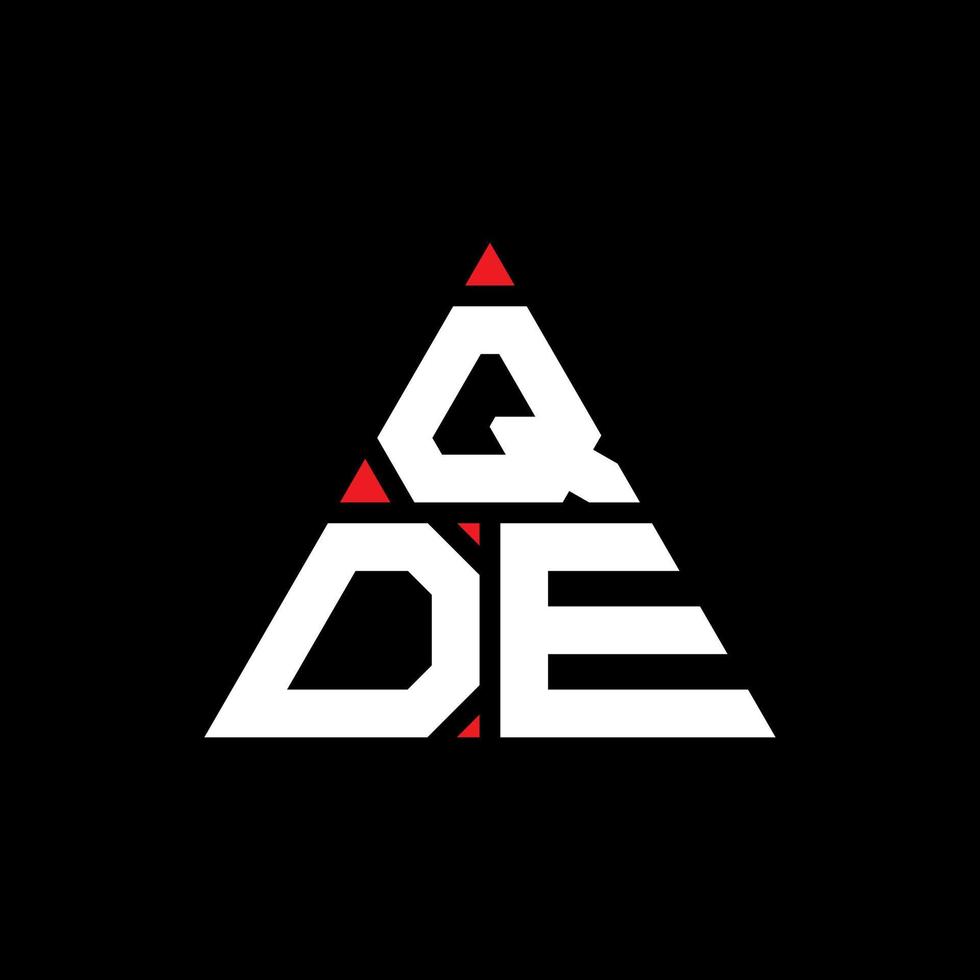 diseño de logotipo de letra triangular qde con forma de triángulo. monograma de diseño de logotipo de triángulo qde. plantilla de logotipo de vector de triángulo qde con color rojo. qde logo triangular logo simple, elegante y lujoso.