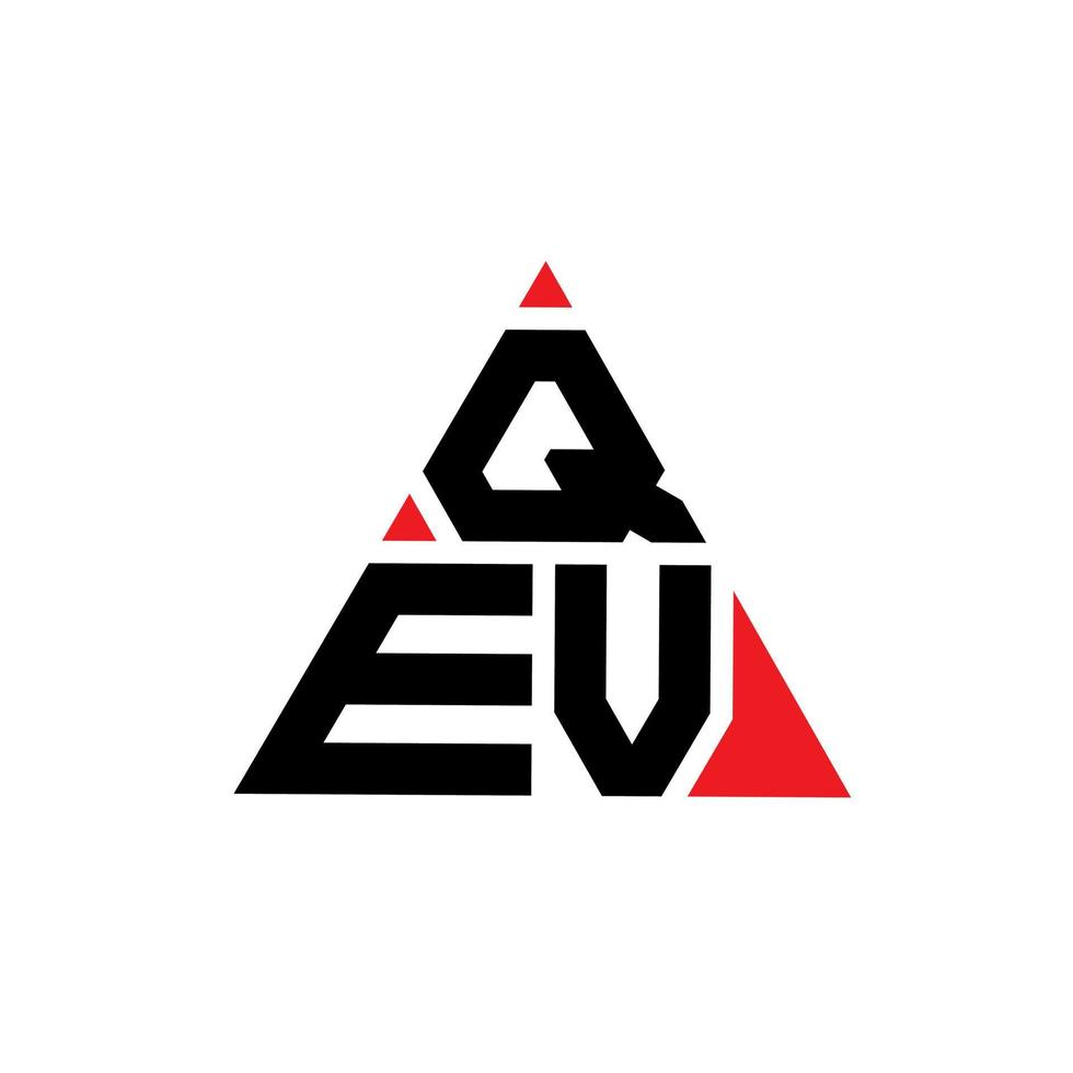 diseño de logotipo de letra triangular qev con forma de triángulo. monograma de diseño del logotipo del triángulo qev. plantilla de logotipo de vector de triángulo qev con color rojo. logotipo triangular qev logotipo simple, elegante y lujoso.