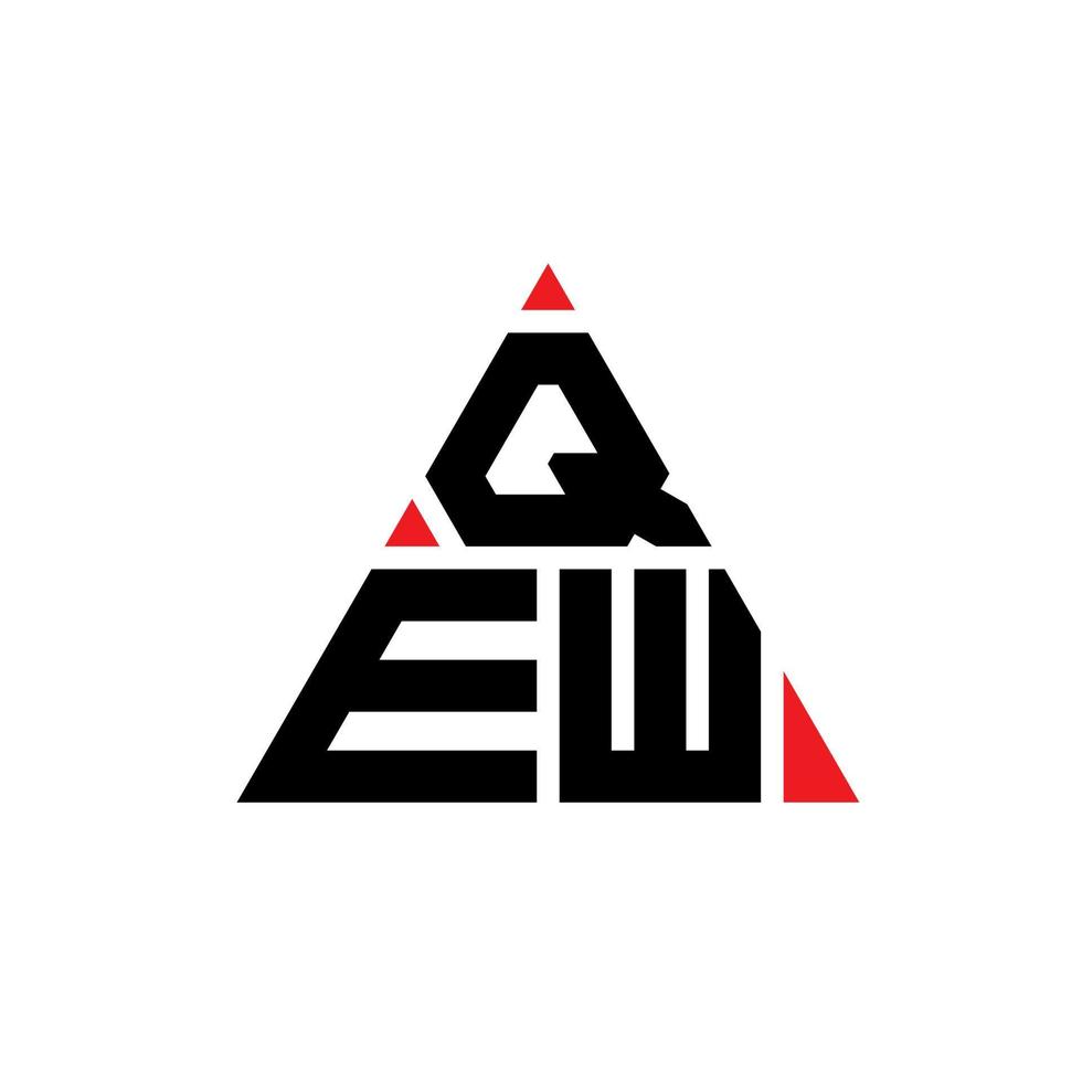 QEW triangle letter logo design with triangle shape. QEW triangle logo design monogram. QEW triangle vector logo template with red color. QEW triangular logo Simple, Elegant, and Luxurious Logo.