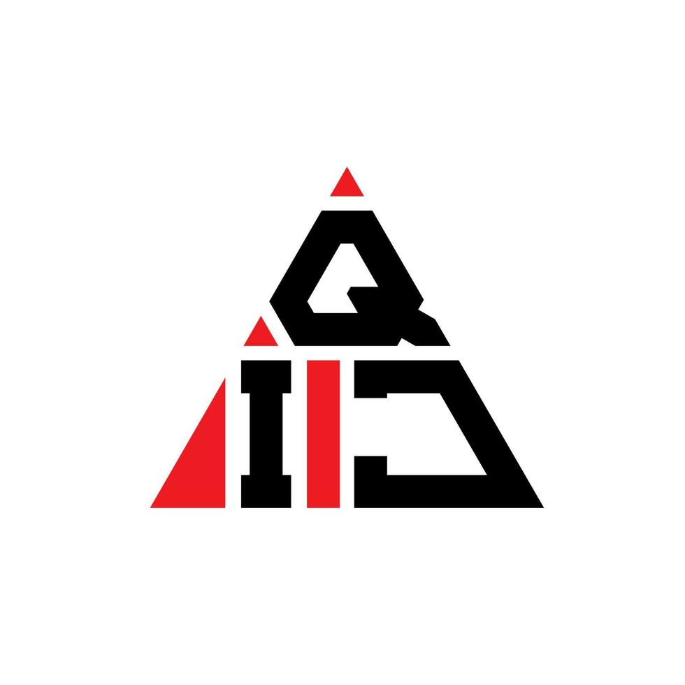 diseño de logotipo de letra triangular qij con forma de triángulo. monograma de diseño del logotipo del triángulo qij. plantilla de logotipo de vector de triángulo qij con color rojo. logotipo triangular qij logotipo simple, elegante y lujoso.