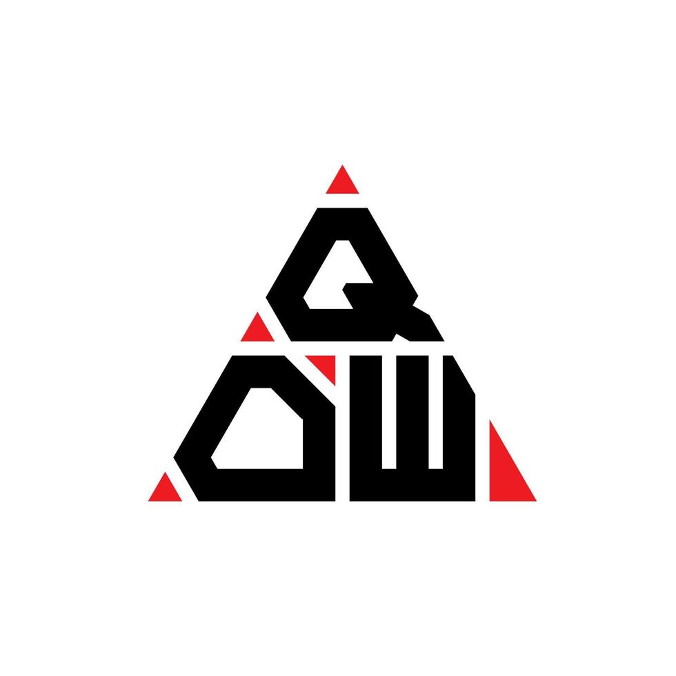 qow diseño de logotipo de letra triangular con forma de triángulo. monograma de diseño de logotipo de triángulo qow. plantilla de logotipo de vector de triángulo qow con color rojo. logotipo triangular qow logotipo simple, elegante y lujoso.