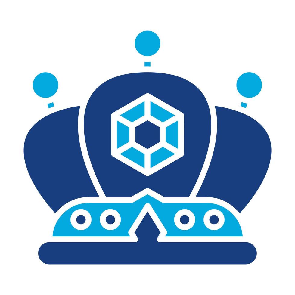 Crown Glyph Two Color Icon vector