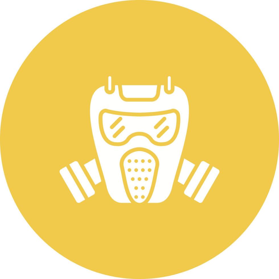 Gas Mask Glyph Circle Background Icon vector