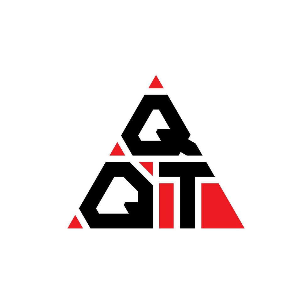 diseño de logotipo de letra triangular qqt con forma de triángulo. monograma de diseño de logotipo de triángulo qqt. Plantilla de logotipo de vector de triángulo qqt con color rojo. logotipo triangular qqt logotipo simple, elegante y lujoso.