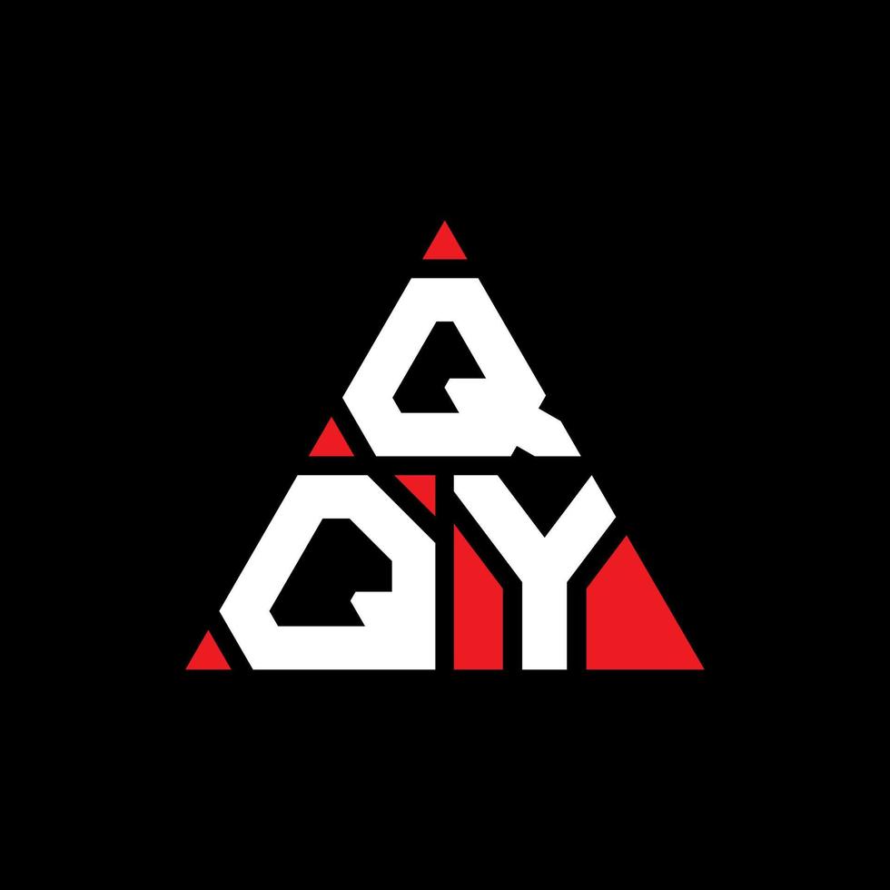 QQY triangle letter logo design with triangle shape. QQY triangle logo design monogram. QQY triangle vector logo template with red color. QQY triangular logo Simple, Elegant, and Luxurious Logo.
