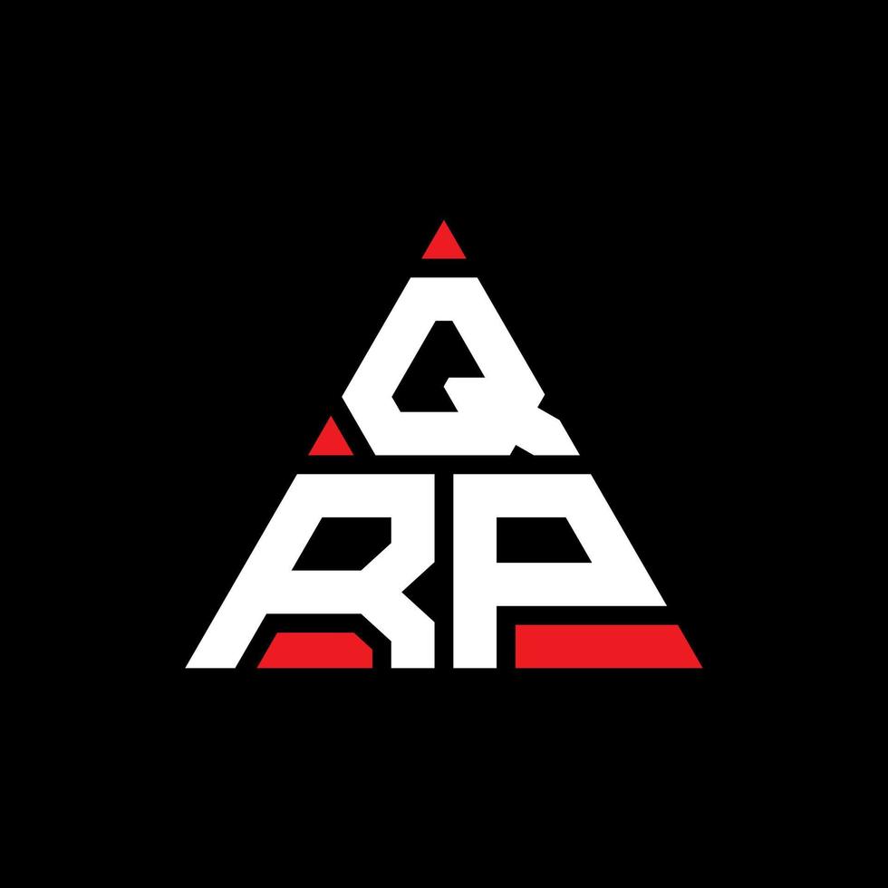 diseño de logotipo de letra triangular qrp con forma de triángulo. monograma de diseño del logotipo del triángulo qrp. plantilla de logotipo de vector de triángulo qrp con color rojo. logotipo triangular qrp logotipo simple, elegante y lujoso.
