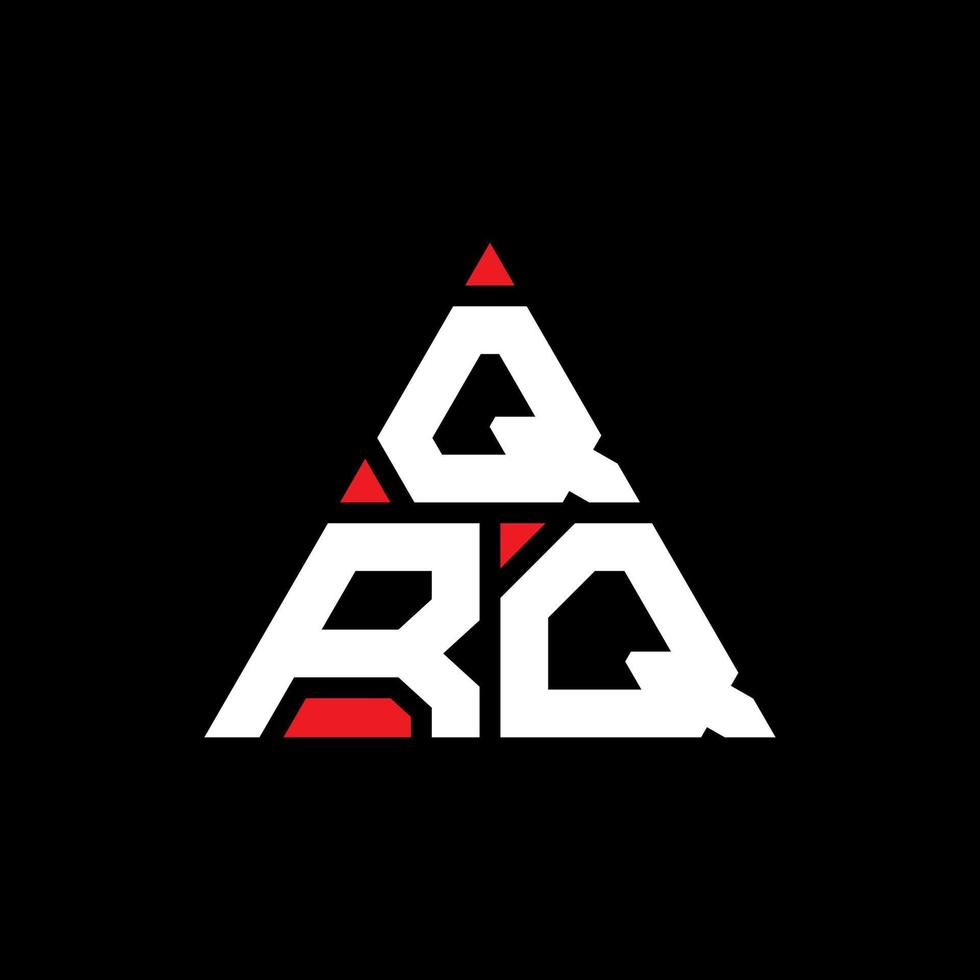 QRQ triangle letter logo design with triangle shape. QRQ triangle logo design monogram. QRQ triangle vector logo template with red color. QRQ triangular logo Simple, Elegant, and Luxurious Logo.