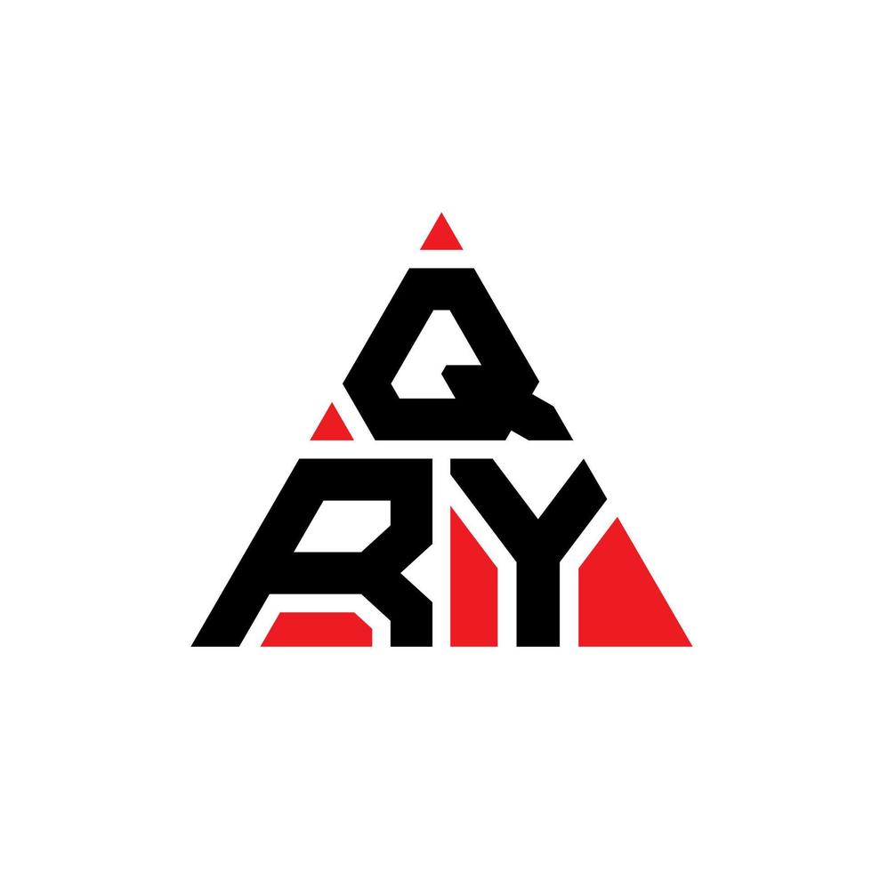 QRY triangle letter logo design with triangle shape. QRY triangle logo design monogram. QRY triangle vector logo template with red color. QRY triangular logo Simple, Elegant, and Luxurious Logo.