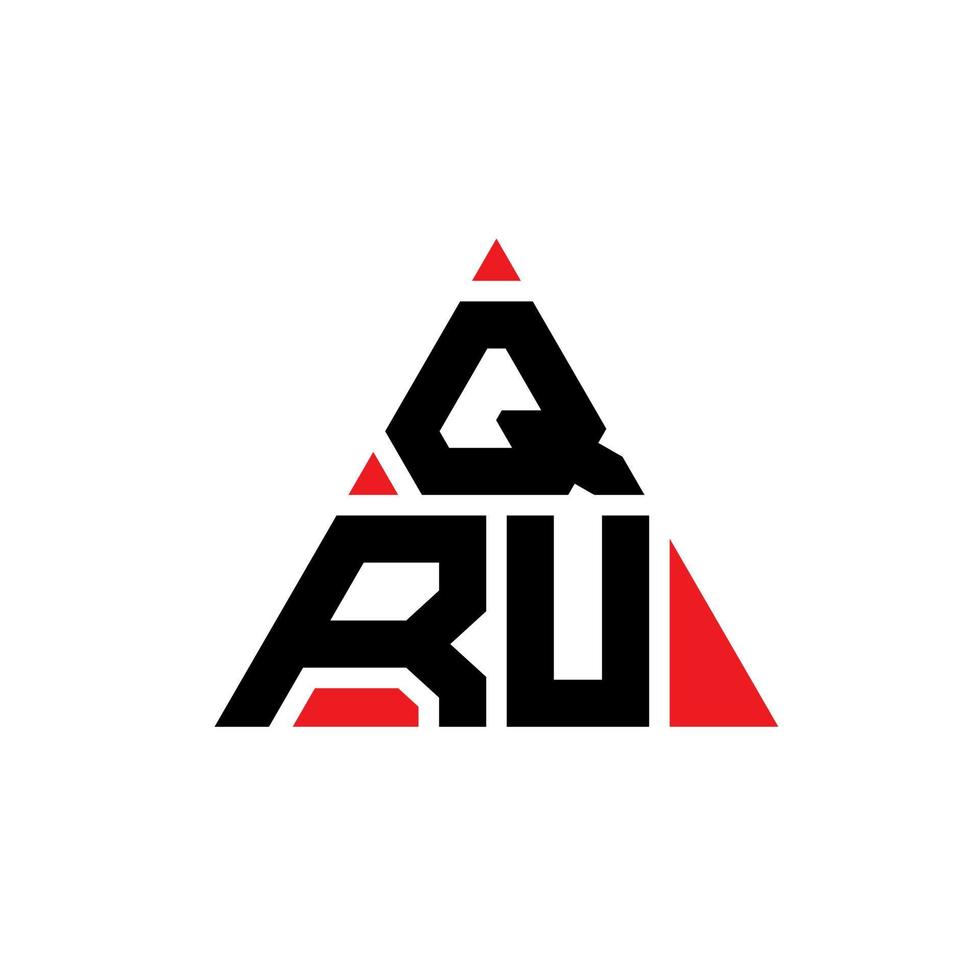 diseño de logotipo de letra triangular qru con forma de triángulo. monograma de diseño del logotipo del triángulo qru. plantilla de logotipo de vector de triángulo qru con color rojo. logotipo triangular qru logotipo simple, elegante y lujoso.