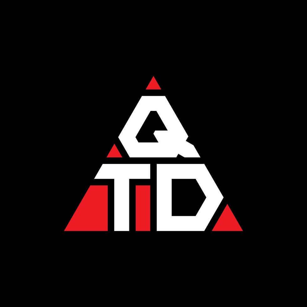 qtd diseño de logotipo de letra triangular con forma de triángulo. monograma de diseño de logotipo de triángulo qtd. plantilla de logotipo de vector de triángulo qtd con color rojo. logotipo triangular qtd logotipo simple, elegante y lujoso.