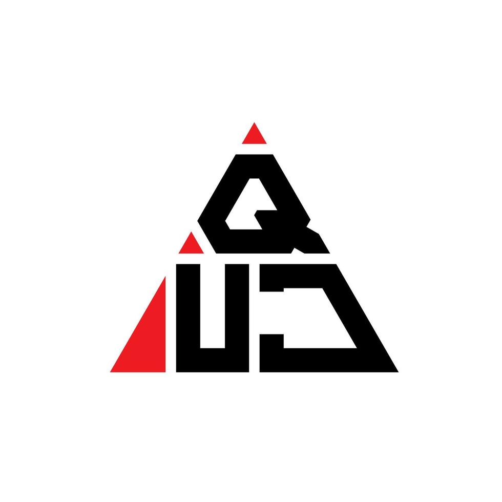 diseño de logotipo de letra triangular quj con forma de triángulo. monograma de diseño del logotipo del triángulo quj. plantilla de logotipo de vector de triángulo quj con color rojo. logotipo triangular quj logotipo simple, elegante y lujoso.