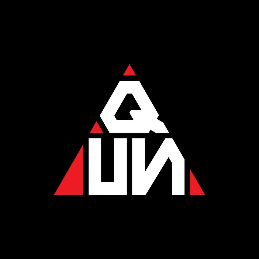 diseño de logotipo de letra de triángulo qun con forma de triángulo. monograma de diseño del logotipo del triángulo qun. plantilla de logotipo de vector de triángulo qun con color rojo. logotipo triangular qun logotipo simple, elegante y lujoso.