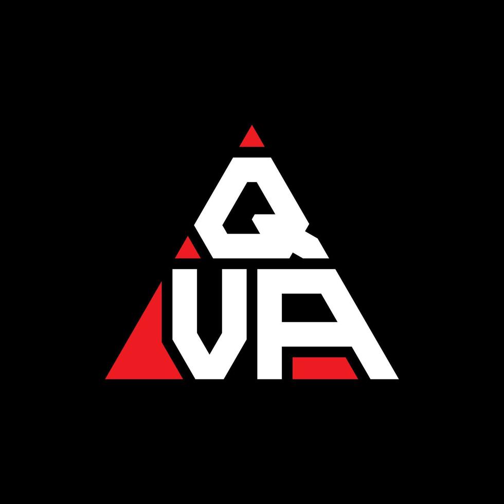 diseño de logotipo de letra triangular qva con forma de triángulo. monograma de diseño del logotipo del triángulo qva. plantilla de logotipo de vector de triángulo qva con color rojo. logotipo triangular qva logotipo simple, elegante y lujoso.