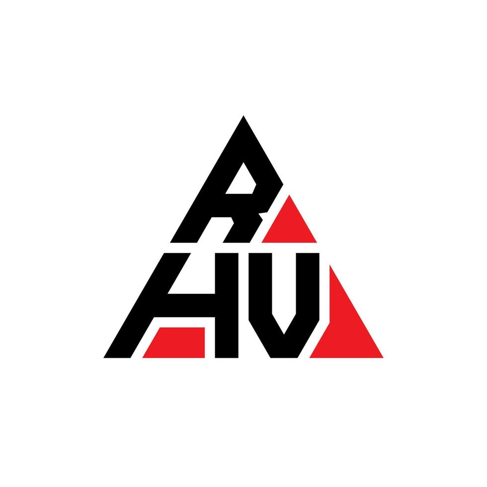 diseño de logotipo de letra triangular rhv con forma de triángulo. monograma de diseño del logotipo del triángulo rhv. plantilla de logotipo de vector de triángulo rhv con color rojo. logotipo triangular rhv logotipo simple, elegante y lujoso.