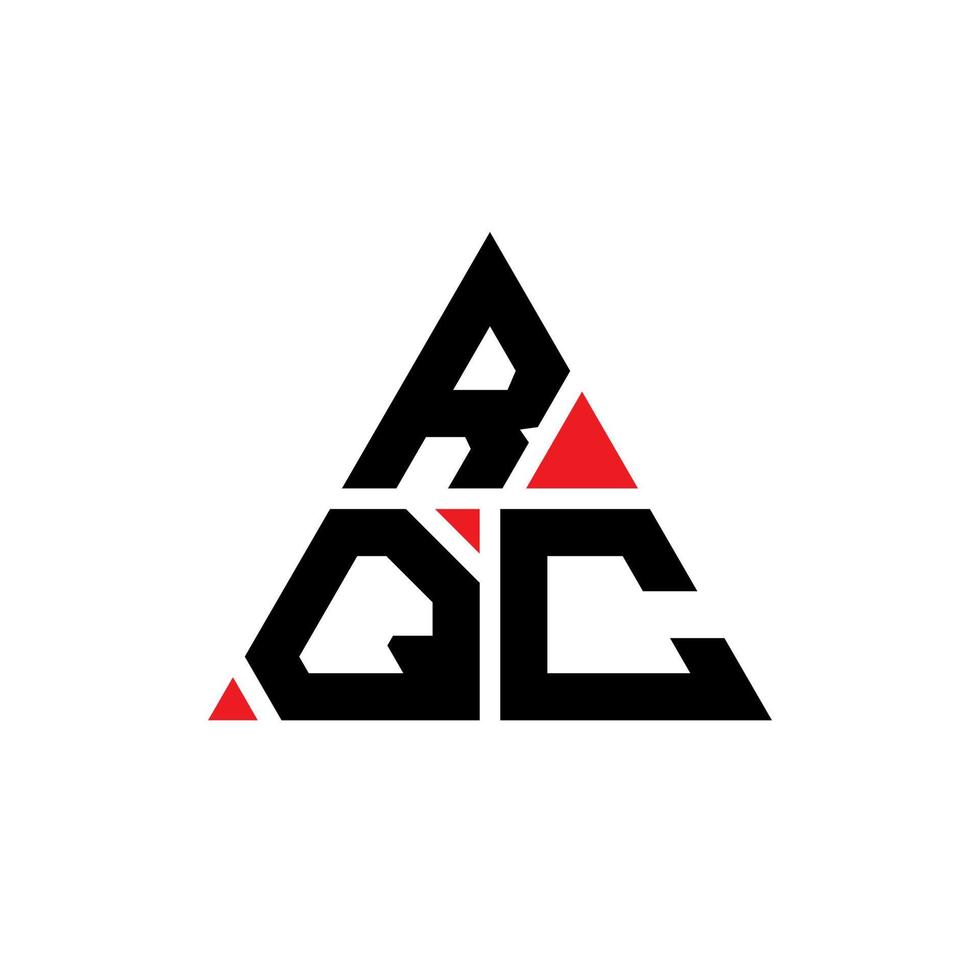 RQC triangle letter logo design with triangle shape. RQC triangle logo design monogram. RQC triangle vector logo template with red color. RQC triangular logo Simple, Elegant, and Luxurious Logo.