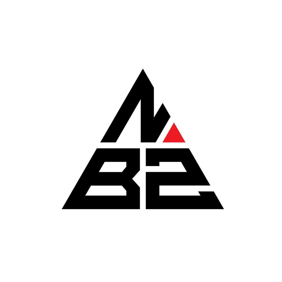 diseño de logotipo de letra triangular nbz con forma de triángulo. monograma de diseño de logotipo de triángulo nbz. plantilla de logotipo de vector de triángulo nbz con color rojo. logotipo triangular nbz logotipo simple, elegante y lujoso.