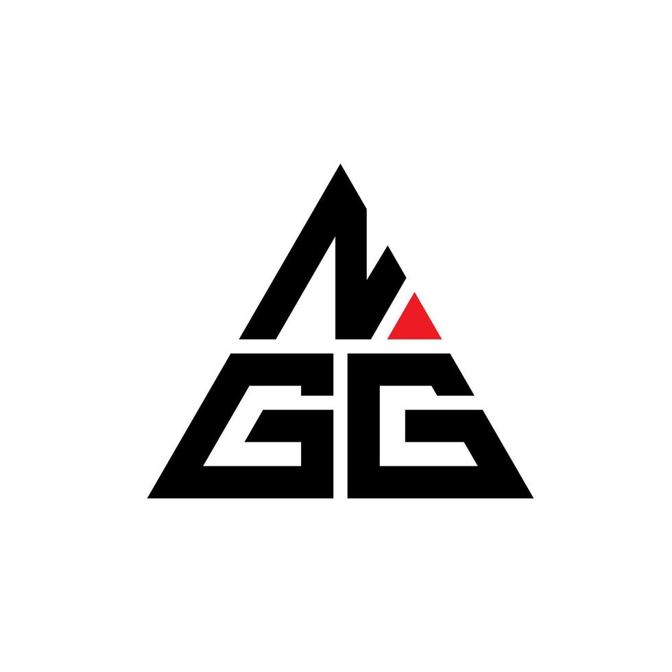 NGG triangle letter logo design with triangle shape. NGG triangle logo design monogram. NGG triangle vector logo template with red color. NGG triangular logo Simple, Elegant, and Luxurious Logo.