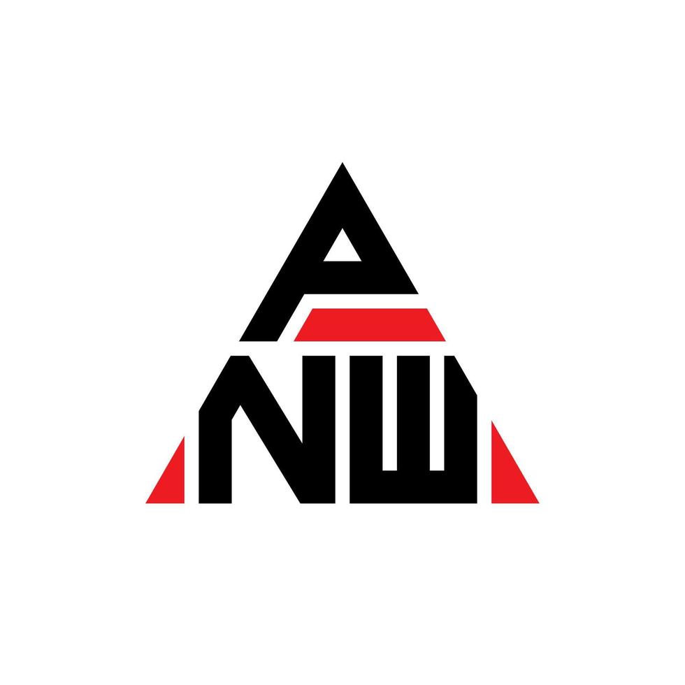 pnw diseño de logotipo de letra triangular con forma de triángulo. monograma de diseño de logotipo de triángulo pnw. plantilla de logotipo de vector de triángulo pnw con color rojo. logotipo triangular pnw logotipo simple, elegante y lujoso.