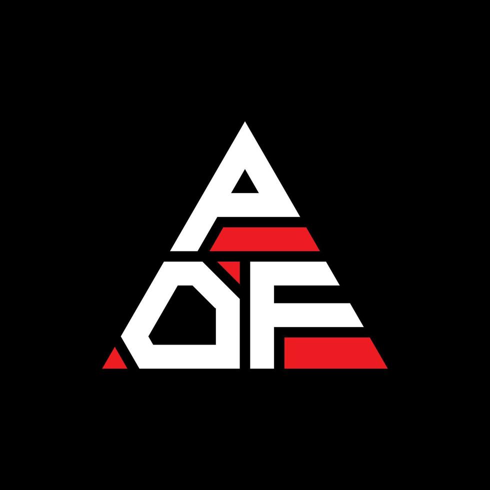 POF triangle letter logo design with triangle shape. POF triangle logo design monogram. POF triangle vector logo template with red color. POF triangular logo Simple, Elegant, and Luxurious Logo.